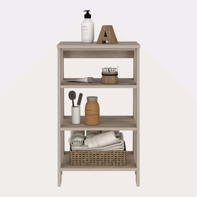 St. Clair Linen Cabinet, Two Interior Shelves, Two Open Shelves, Single Door