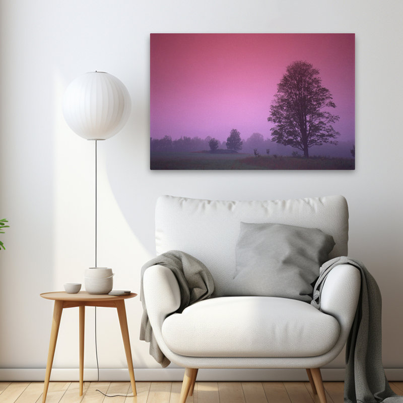 Evening Fields - Landscapes Photography Trees Art, 24" H x 36" W