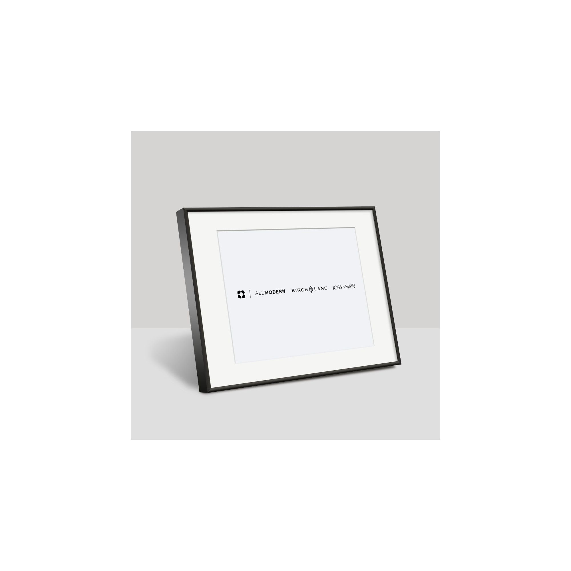 Feronia Metal Picture Frame with Mat, 10" x 8", Black