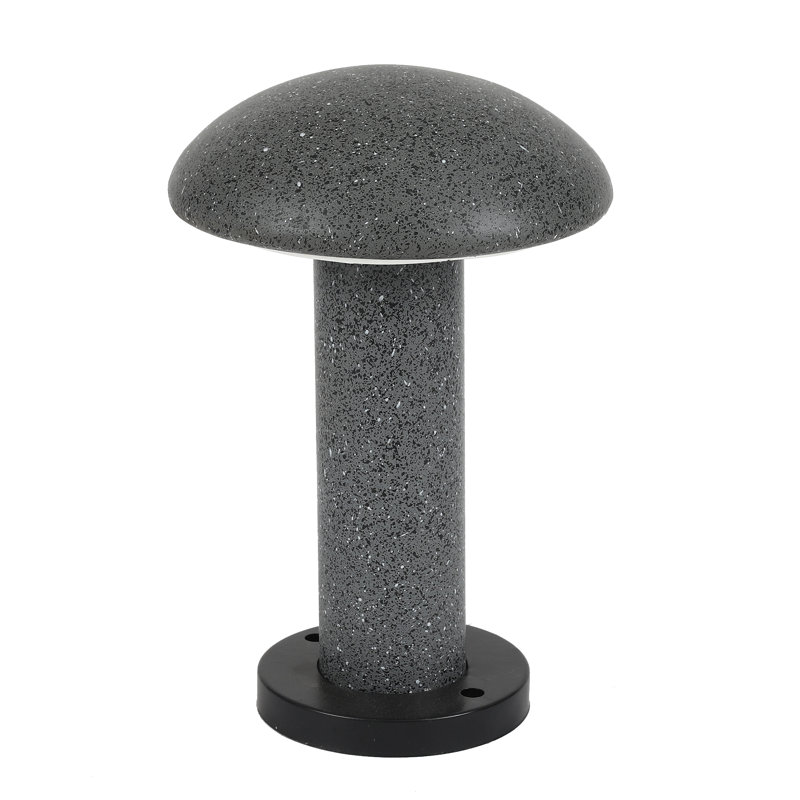 Speckled Gray Solar Powered Integrated LED Bollard Light, 17.5" H x 11.5" W x 11.5" D
