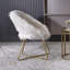 Chaise d'appoint rembourrée en fausse fourrure, blanc