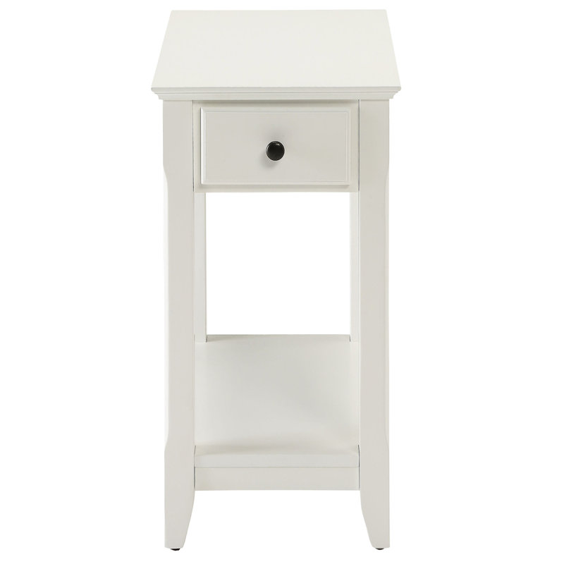 White Accent Table - With Versatile Storage Options And Style Wood With Shelf Organizing Your Essentials Ease, White
