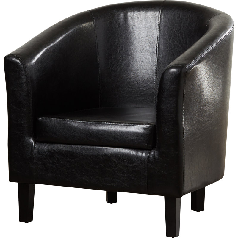 Darlene Faux Leather Armchair, Black