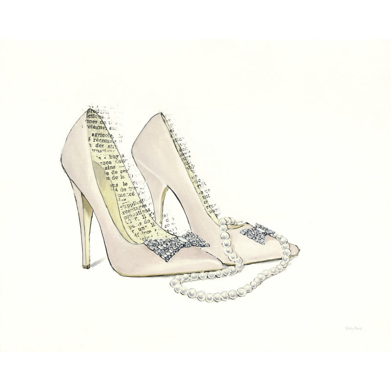 Chaussures à talons hauts classiques sur fond blanc classique chic rétro, H 24 po x l 36 po x P 1,5 po