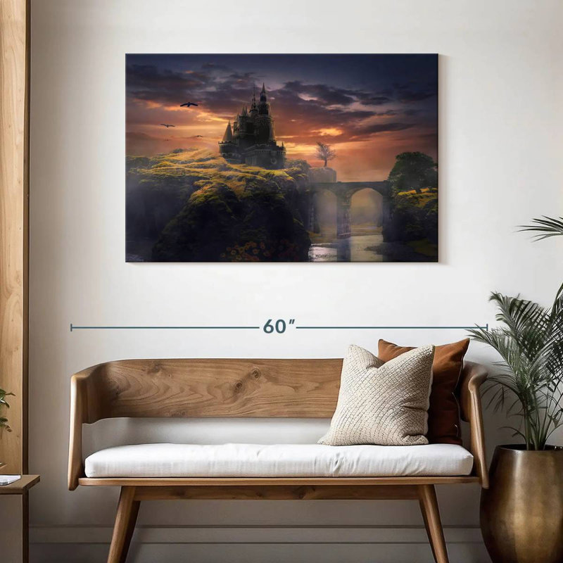 Paysage de château Lilie Fantasy, H 30 po x l 45 po