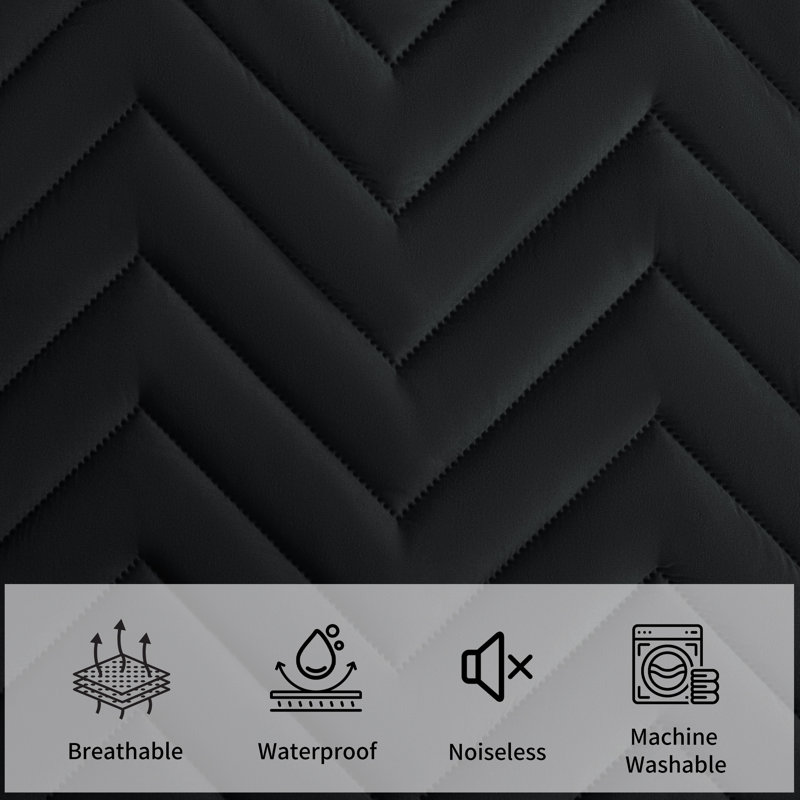 Housse de matelas matelassée imperméable, protège-matelas ajusté silencieux, protège-matelas lavable respirant avec poche profonde de 15 pouces