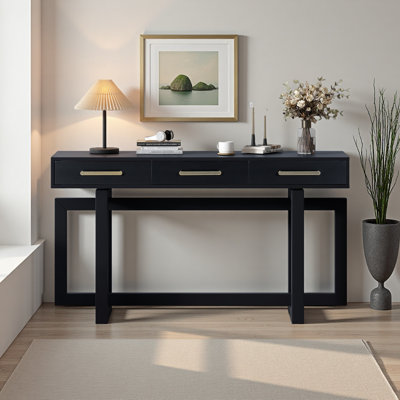 Elegant Console Table With Three Drawers, Extra Long Entryway Table For Entryway, Hallway, Living Room, Foyer, Corridor
