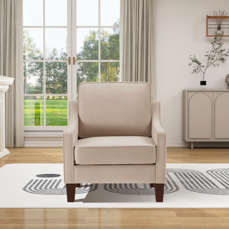 Rex Upholstered Armchair, Taupe Polyester