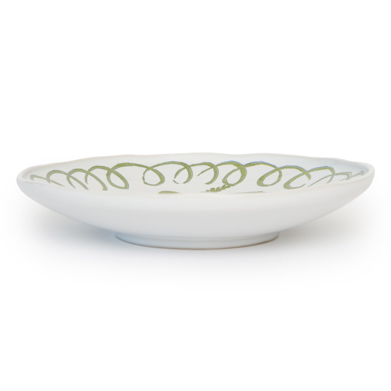 Amalfi Pasta Bowl - Pink - 9.1", White, Green