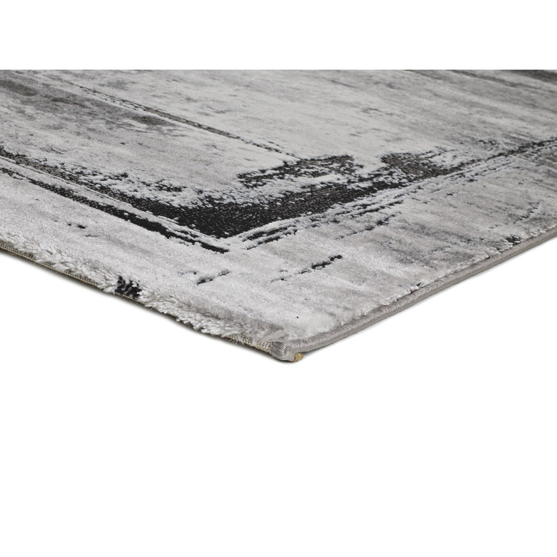 Gruver Machine Woven Grey Indoor Rug, Rectangle 160 x 230cm