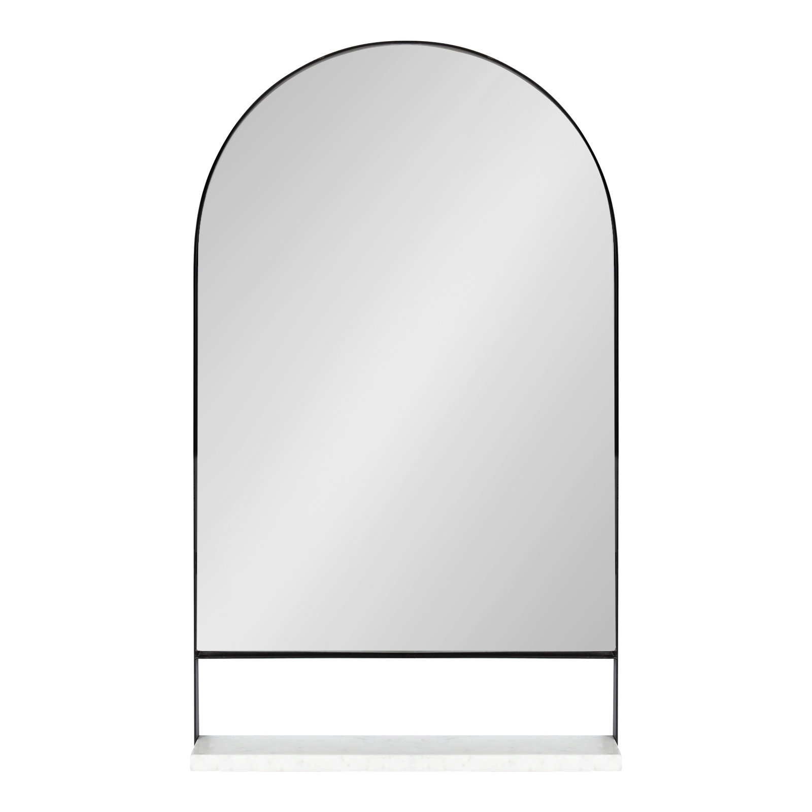 Cielo Arch Mirror with Shelves, Black/White, 34" x 20"