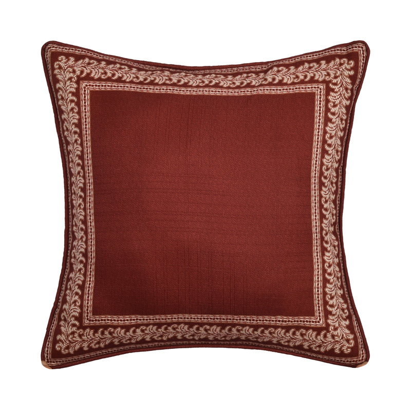 Lazia Red Damask 18" Square Decorative Throw Pillow