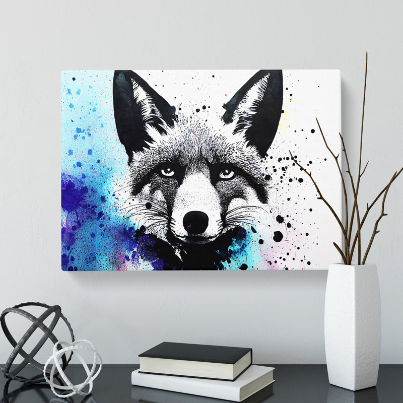 Fox Splatter Abstract - Wrapped Canvas, 35cm H x 50cm W x 3cm D