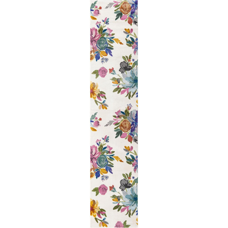 Floral Indoor Rug, Runner 2'7" x 12'