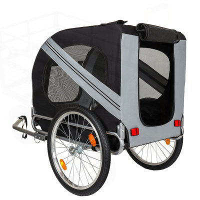 Grande remorque à vélo pliante pour chiens - transporteur tout-terrain d'une capacité de 100 lb, structure en acier durable pour le cyclisme, le jogging, le camping et les aventures en plein air
