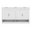 Buffet 59,1 po avec 3 tiroirs et 4 portes, armoire de rangement avec tablette réglable et compartiments ouverts-1699832410