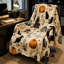 Couverture polaire à motif citrouille d'Halloween, chat noir, corbeau et crâne, jeté gothique effrayant pour canapé, chambre, salon, décoration intérieure-134290758