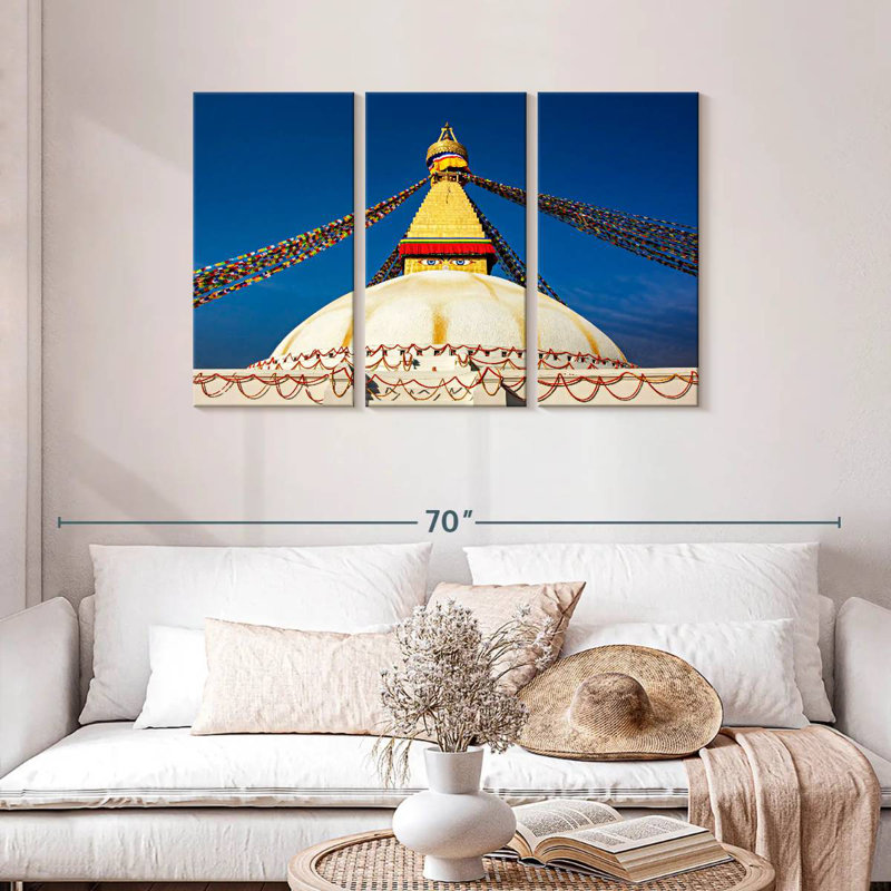 Adella Boudhanath Stupa, H 28 po x l 45 po