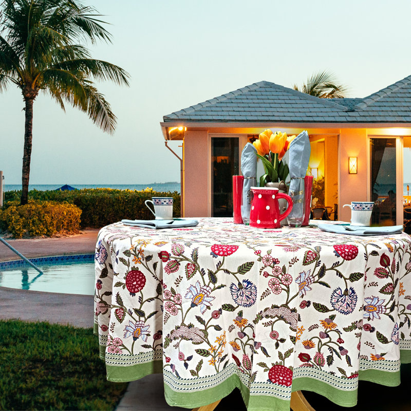 Erdemir Block Print Cotton Tablecloth