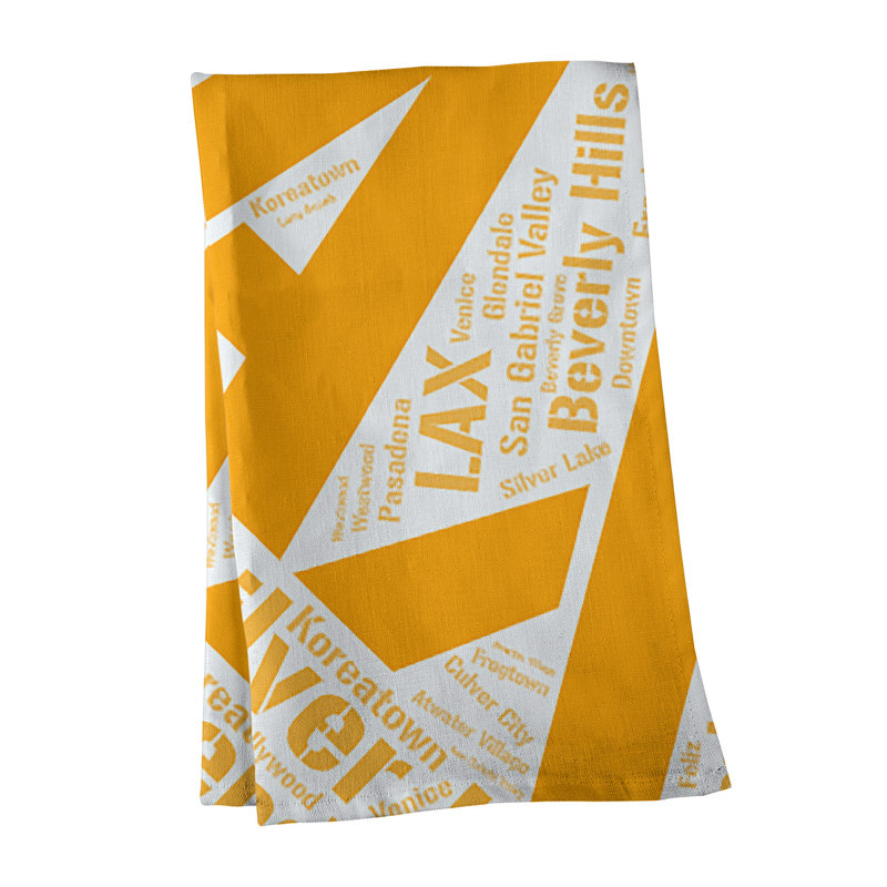 Cotton Tea Towel Kitchen Towel, Purple, Los Angeles