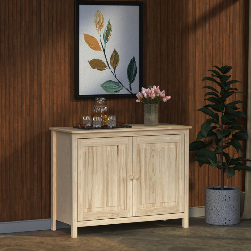 Antwane 43.89" Wide Wood Sideboard & Buffet – Enhance Your Home with Charm and Versatile Storage, Natural/Natural