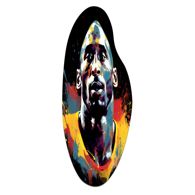 Art mural asymétrique Kobe Memory III - Sport Basketball, H 38 po x l 15 po