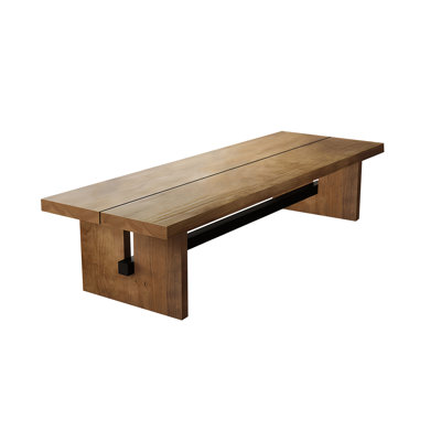 Rectangular solid wood conference table, large seminar table office desk by Millwood Pines