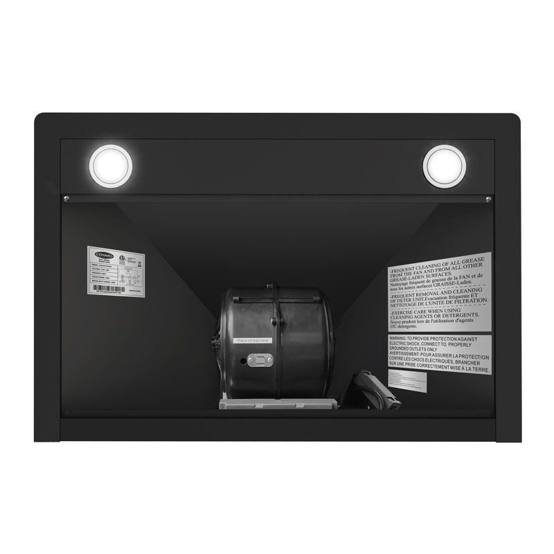 Cosmo 30 in. Vista Collection Ducted Wall Mount Range Hood, Touch Controls, LED Lights, Permanent Filters, Matte Black