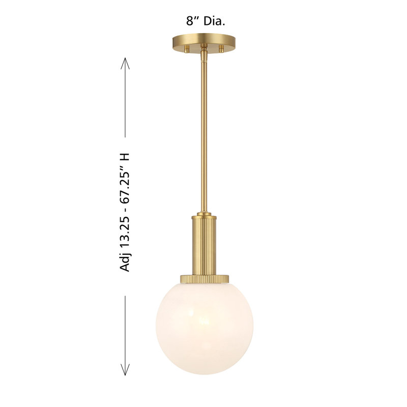 Edmiston 1-Light Pendant in Brass, Brass