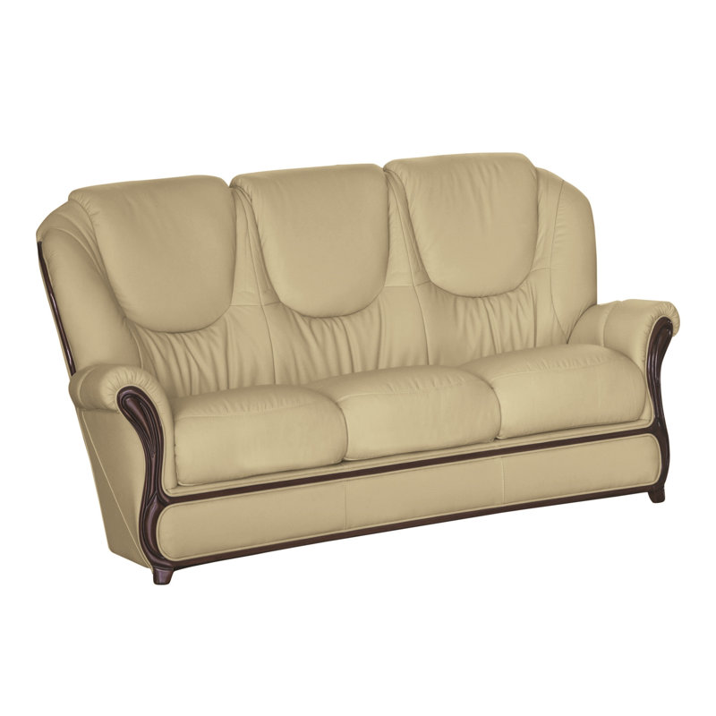 Kirkpatrick Faux Leather Sofa, Beige