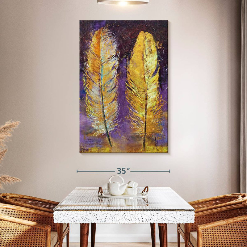 Kerner Gold Feathers, 51" H x 34" W