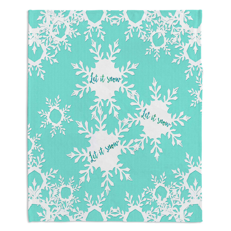 Jeté bonhomme de neige let it , l 68 po x L 80 po, Menthe / Bleu / Blanc