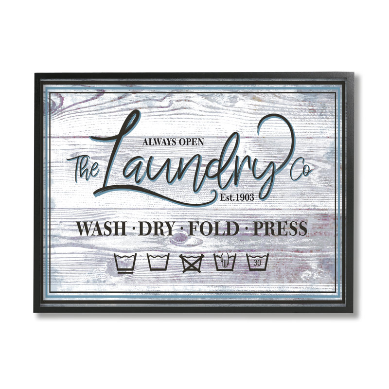 «The Laundry» - Publicité sur toile, H 24 po x l 30 po x 1,5 po, Giclée encadrée noir minuit