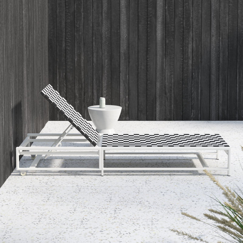 Bosley Outdoor Metal Chaise Lounge