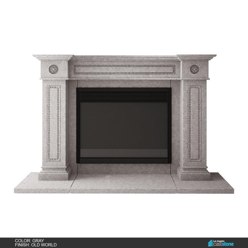 Berlin Concrete Fireplace Surround, Old World Gray