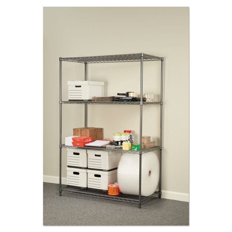 Black Anthracite Adjustable Metal Four-Shelf Storage Unit