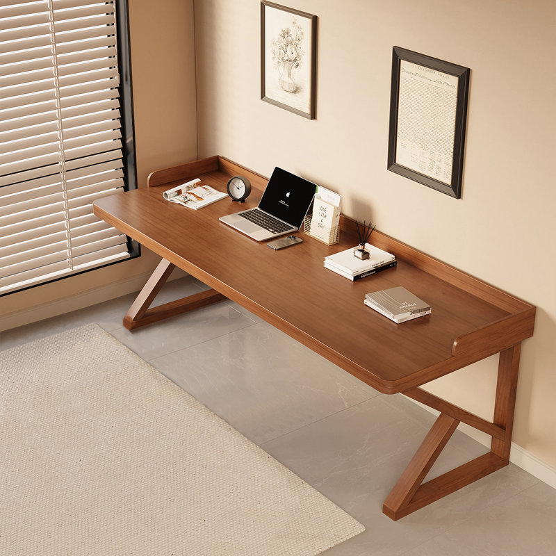 Bureau d'écriture en bois massif avec tiroirs, H 29,53 po x l 70,87 po x P 27,56 po