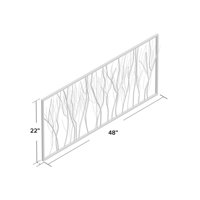 Metal Distressed Dimensional Branch Tree Home Wall Decor with Black Frame