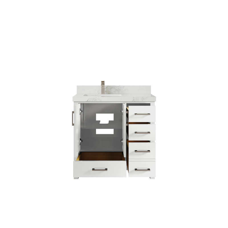 Ensemble de meuble-lavabo simple 36 po Malibu, Calacatta Nuvo