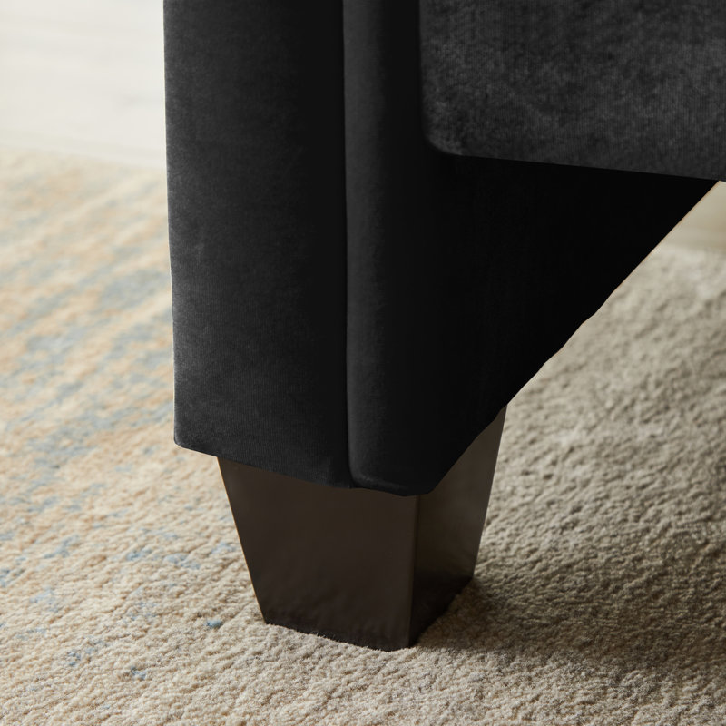 Rectangular Large Britinee Stool,Sofa Stool ,Bedroom Bench, Black 100% Polyester