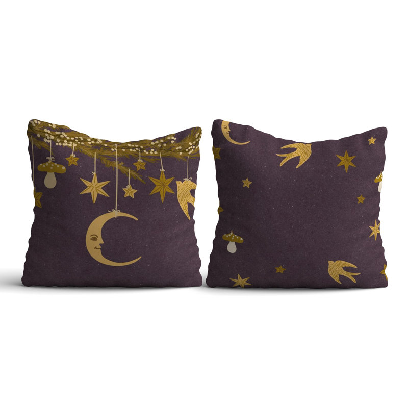 Miti Christmas Cushion Cover Set (2 Pieces), 16.9 x 16.9 Inches | 50% Cotton / 50% Polyester, Machine Washable at 86°F | Ironable, No Filling | Perfect Holiday Decor for Cozy Living Spaces and Festive Touch