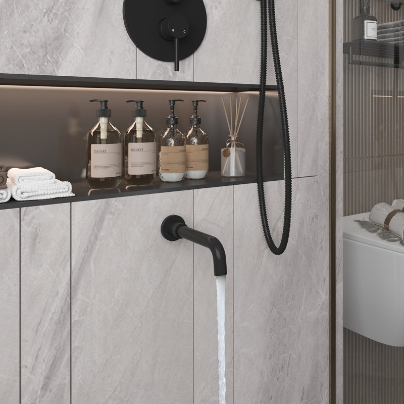 Luxury Wall-Mounted 3-Function Shower System Solid Brass Mixer Valve, 1.8 GPM Flow & Dual Showerheads with Rough-in Valve