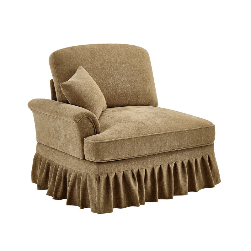 Canapé en chenille LSF avec 1 coussin, Café clair