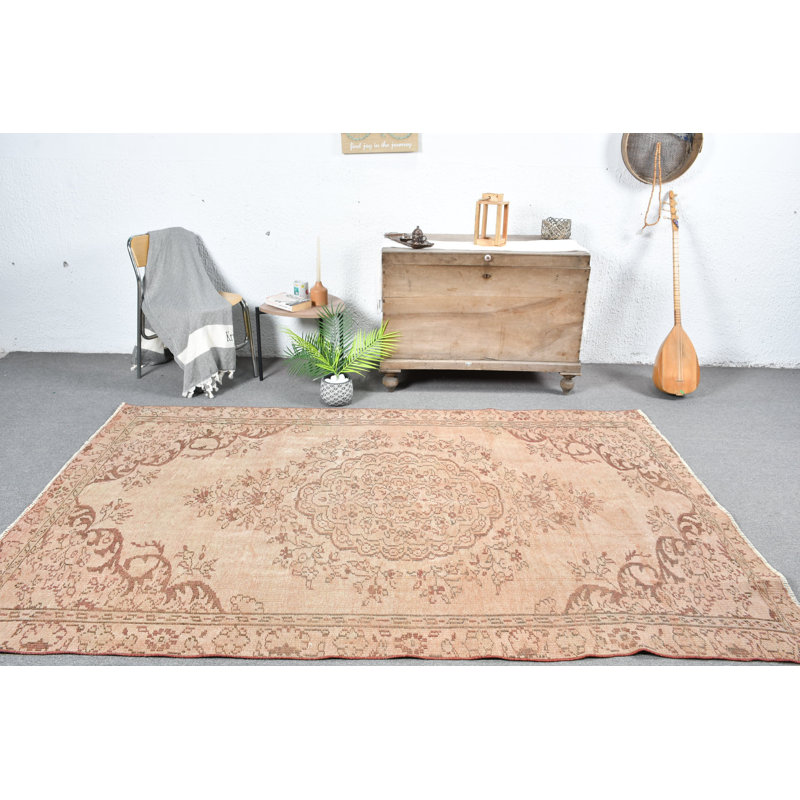 Vintage Turkish Rug with Intricate Design for Home Decor Brown/Red