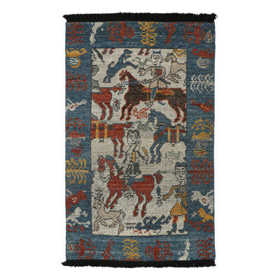 Burano Hand Knotted Wool Animal Print Area Rug