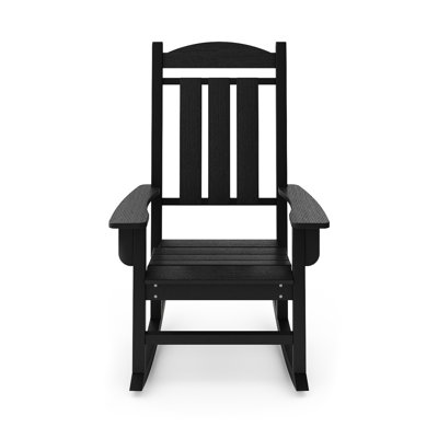 Traditional Porch Rocker In Black - Creating A Relaxing Garden Atmosphere Adding Elegance To Your Outdoor Area