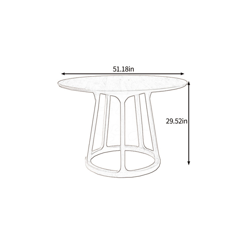 Environmental solid wood dining table, 29.52"H x 51.18"L x 51.18"W