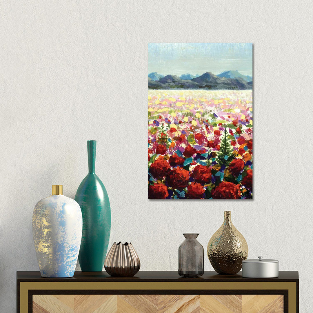 Alpine Meadows Red Wildflower Poppies In Mountains by Valery Rybakow - Gallery-Wrapped Canvas Giclée on Canvas
