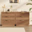 Table de chevet cannelée à 3 tiroirs, table de chevet en bois, table de bout moderne pour le salon de la chambre à coucher-2072361594