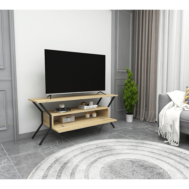 Alburnett TV Stand, Natural/Black